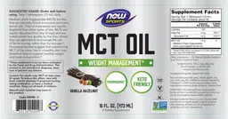 Label for MCT Oil Vanilla Hazelnut