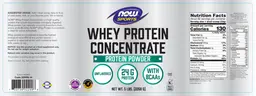 Label for Whey Protein Concentrate Unflavored