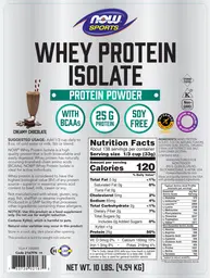 Label for Whey Protein Isolate Creamy Chocolate