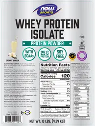 Label for Whey Protein Isolate Creamy Vanilla