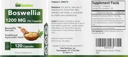 Label for Boswellia 1200 mg
