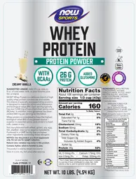 Label for Whey Protein Creamy Vanilla