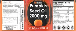 Label for Pumpkin Seed Oil 2000 mg