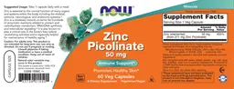 Label for Zinc Picolinate 50 mg