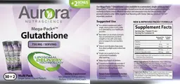 Label for Mega-Pack+ Glutathione 750 mg