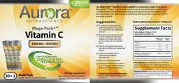 Label for Mega-Pack+ Vitamin C 3000 mg