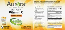 Label for Micro-Pack+ Vitamin C 1000 mg
