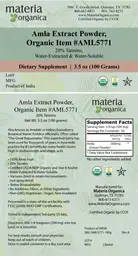 Label for Amla Extract Powder, Organic