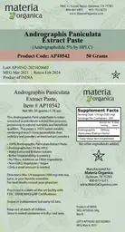 Label for Andrographis Paniculata Extract Paste