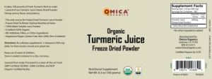 Organic Turmeric Juice Freeze Dried Powd