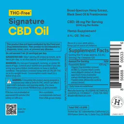 Label for Signature CBD Oil 25 mg