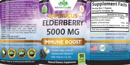 Label for Sambucus Elderberry 5000 mg