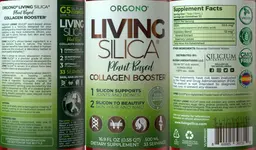 Label for Living Silica Plant Based Collagen Booster