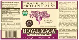 Label for Royal Maca Superfood