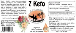 Label for 7 Keto 100 mg
