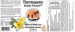 Label for Thermogenic Energy Factors