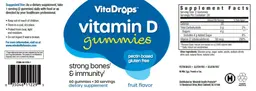 Label for Vitamin D Gummies Fruit Flavor