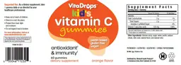 Label for Vitamin C Gummies Orange Flavor
