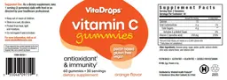 Label for Vitamin C Gummies 250 mg Orange Flavor