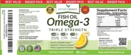 Label for Omega-3 Fish Oil 2400 mg Lemon Flavor