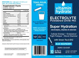 Label for Electrolyte Blue Raspberry