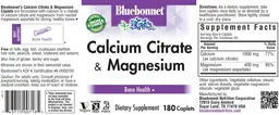 Label for Calcium Citrate & Magnesium