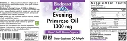 Label for Evening Primrose Oil 1300 mg
