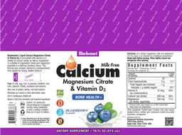 Label for Liquid Calcium Magnesium Citrate & Vitamin D3 Blueberry Flavor