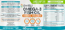 Label for Omega-3 Fish Oil Lemon Flavor