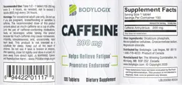 Label for Caffeine 200 mg