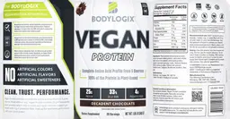 Label for Vegan Protein Chocolate Decadent