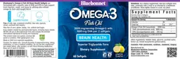 Label for Omega-3 Fish Oil Brain Health Lemon Flavor