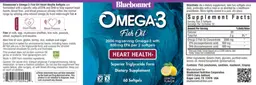 Label for Omega-3 Fish Oil Heart Health Lemon Flavor