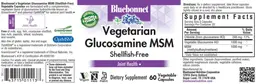 Label for Vegetarian Glucosamine MSM