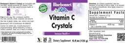 Label for Vitamin C Crystals
