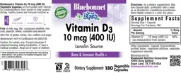 Label for Vitamin D3 10 mcg (400 IU)