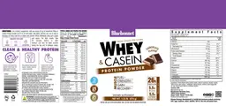 Label for Whey & Casein Protein Powder Chocolate Flavor