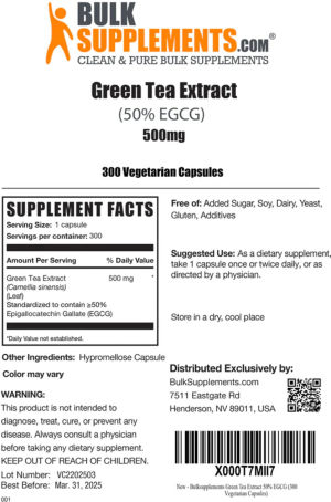 Green Tea Extract (50% EGCG) 500 mg