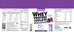 Label for Whey Protein Isolate Powder Mixed Berry Flavor
