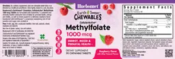 Label for CellularActive Methylfolate 1000 mcg Raspberry Flavor