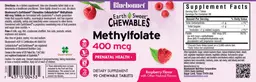 Label for Methylfolate 400 mcg Natural Raspberry Flavor