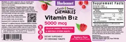 Label for Vitamin B12 5000 mcg Raspberry Flavor