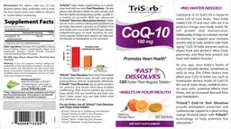 Label for CoQ-10 100 mg Delicious Orange Flavor