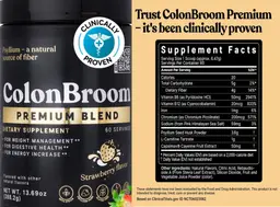 Label for ColonBroom Premium Blend Strawberry Flavor
