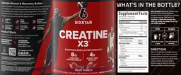 Label for Creatine X3 Fruit Punch