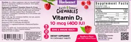 Label for Vitamin D3 10 mcg (400 IU) Raspberry Flavor