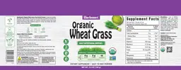 Label for Organic Wheat Grass