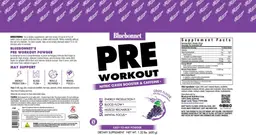 Label for Pre Workout Grape Flavor