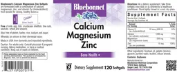 Label for Calcium Magnesium Zinc Softgels