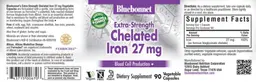 Label for Extra-Strength Chelated Iron 27 mg